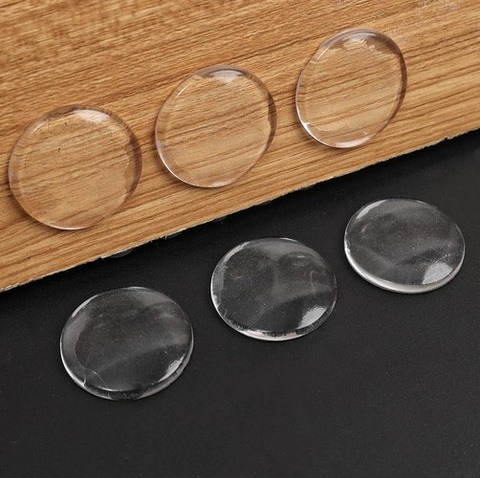 Set 6 opritoare pentru usa, mobila, diametru 4 cm, transparente, reutilizabile [6]