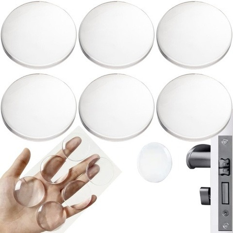 Set 6 opritoare pentru usa, mobila, diametru 4 cm, transparente, reutilizabile [11]