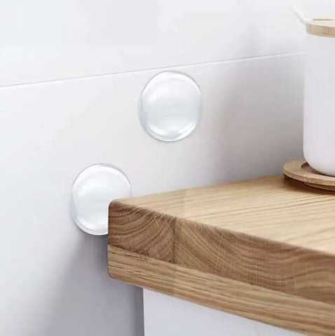 Set 6 opritoare pentru usa, mobila, diametru 4 cm, transparente, reutilizabile [7]