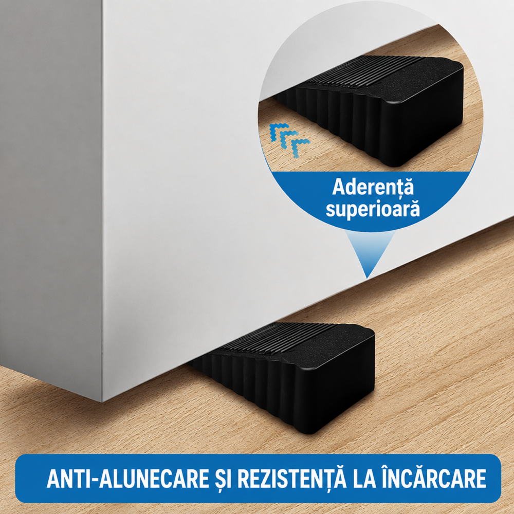 Set 6 opritoare usa negre 40 x 93 x 28 mm, ABS flexibil [7]