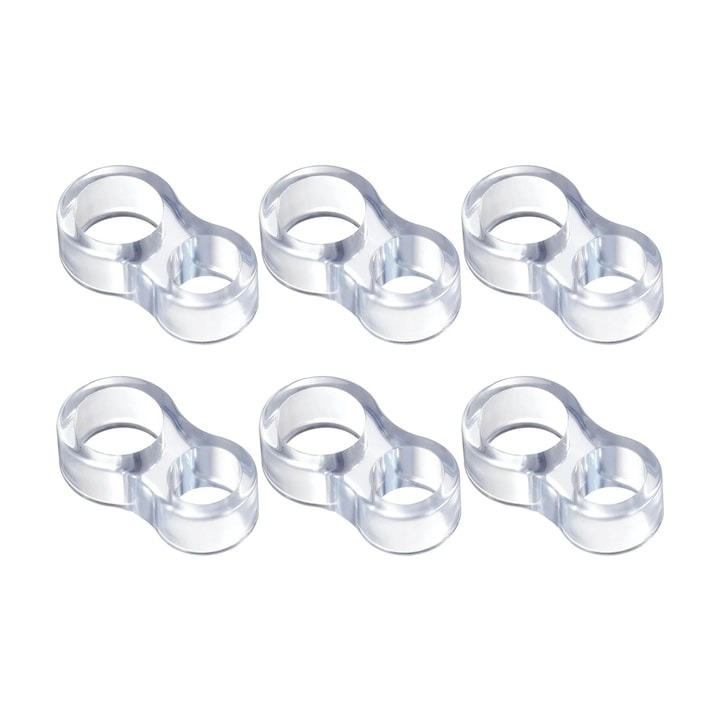 Set 6 opritoare usa, pentru maner, mobil, plastic, 13 x 45 mm, transparent [1]