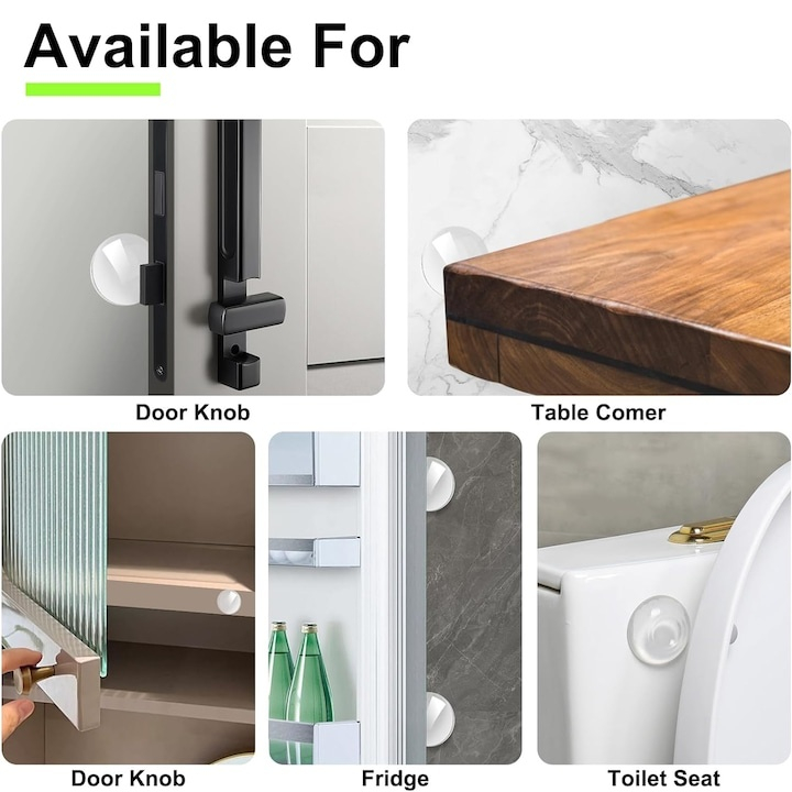 Set 6 opritori usa din silicon transparent, autoadezivi, antizgomot, protectie pereti si mobilier, diametru 40 mm, grosime 8 mm [6]