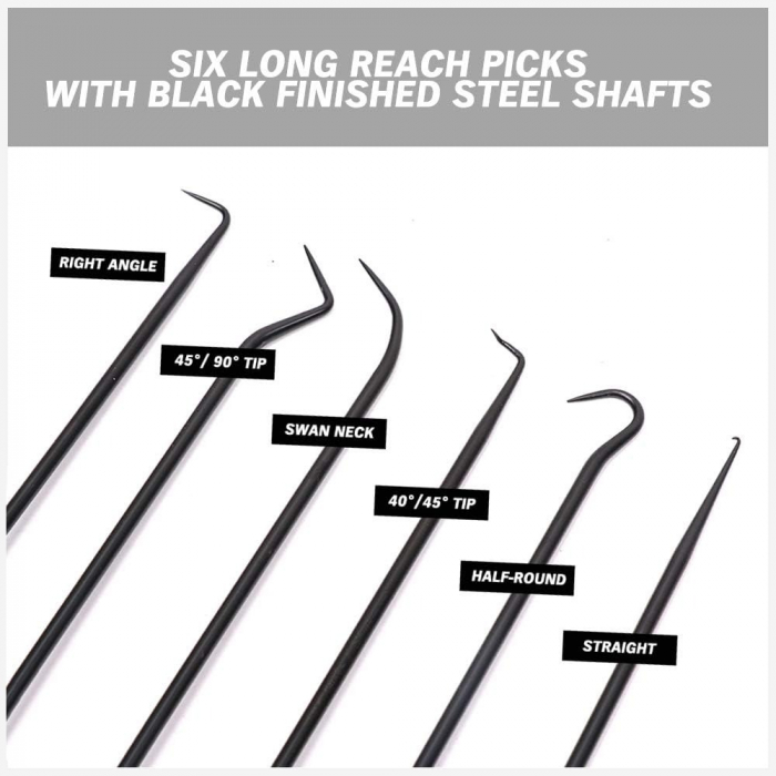 Set 6 surubelnite, carlige lungi pentru extras garnituri de etansare auto, 24 cm lungime [3]