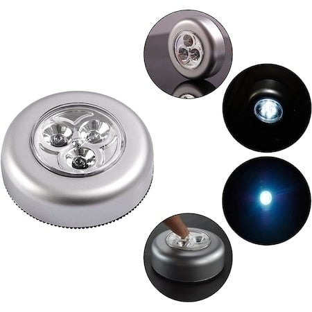 Set 6x Lampa universala autoadeziva cu 3 LED-uri, utilizare baterii de tip AAA - Argintiu [2]