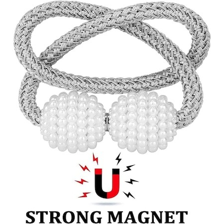 Set 6x Magnet,design perle pentru strangere draperii - Alb [2]