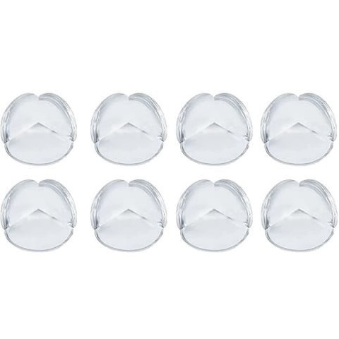 Set 8 bucati protectie colturi, universale, pentru siguranta copiilor, din silicon, rotunde, pentru mese, paturi, dulapuri, transparent