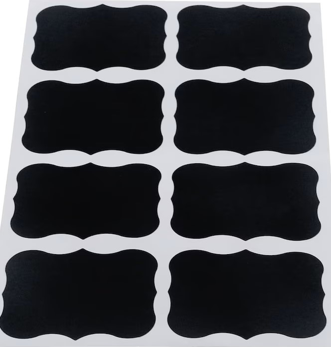 Set 8 etichete autoadezive negre 5,5 x 3,5 cm, tip tabla pentru scris [3]