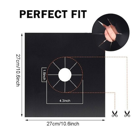Set 8 folii detasabile de protectie pentru aragaz, din teflon - Negru [5]