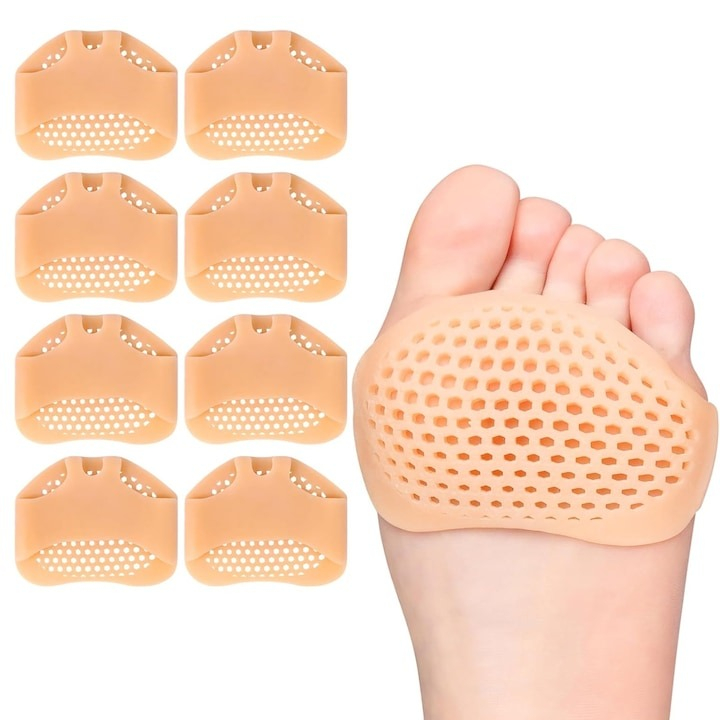 Set 8 pernute de protectie impotriva monturilor, pentru picior si degete, din silicon - Bej [1]