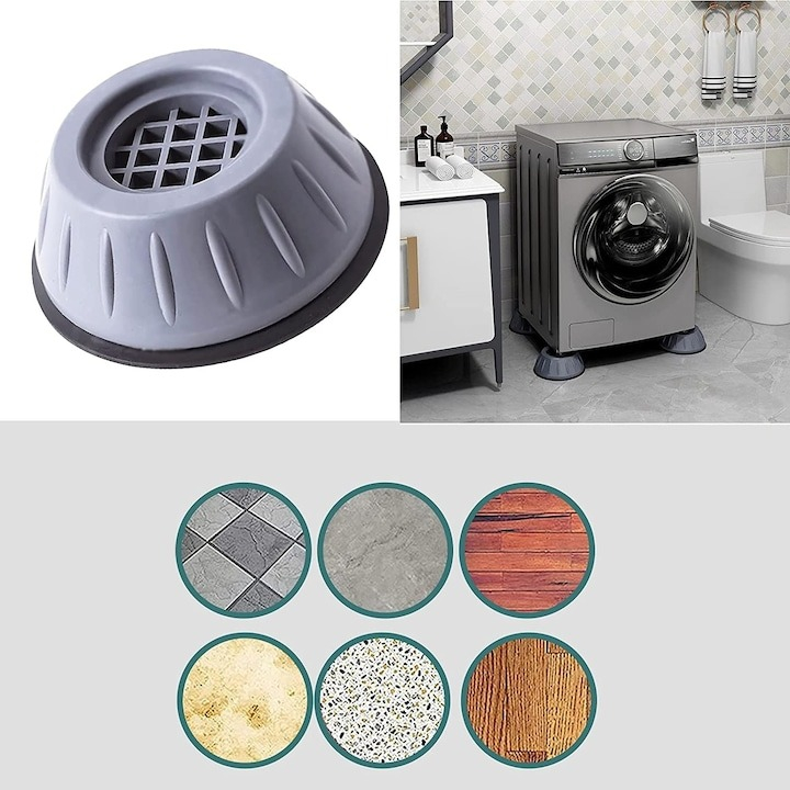 Set 8 picioare pentru masina de spalat si orice tip de mobilier, anti zgomot, antiderapante,  79 mm [2]