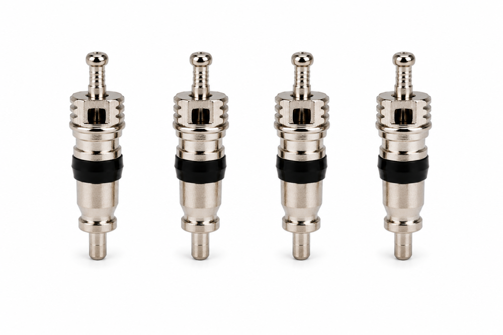 Set 8 piese pentru valve Schrader, 4 capace negre de protectie si 4 nuclee ventil [3]