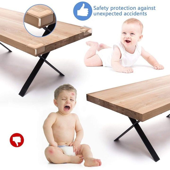 Set 8 protectii pentru colturi mobila, silicon, transparent, pentru siguranta copiilor [5]