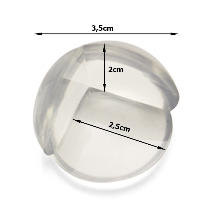 Set 8 protectii pentru colturi mobilier, rotunde, silicon moale, adeziv inclus, pentru siguranta copiilor, transparent [9]