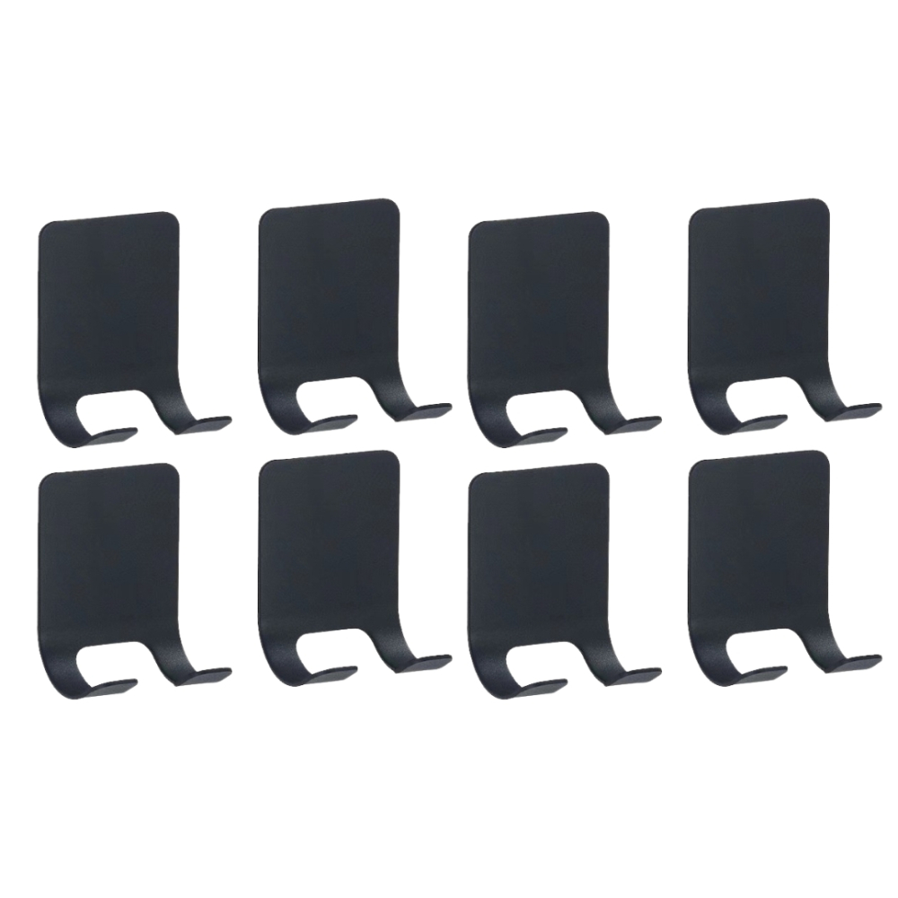 Set 8 suporturi de perete, pentru baie, universal, montare cu benzi autoadezive, 6x4.5 cm, negru [1]
