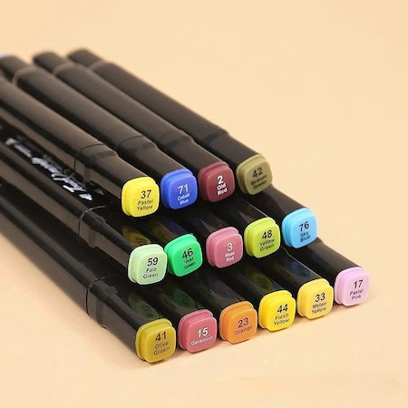 Set de 80 markere colorate,1 varf rotund subtire,1 varf inclinat gros,geanta depozitare inclusa [7]