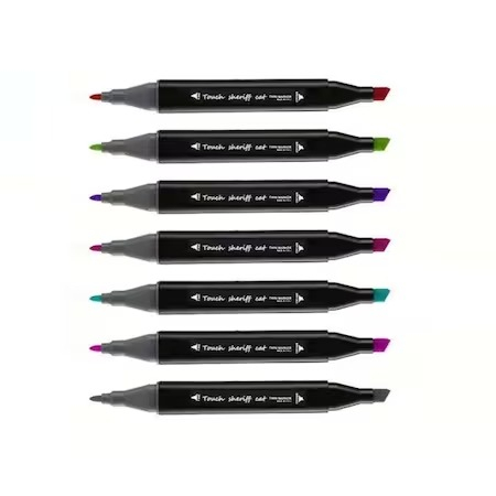 Set de 80 markere colorate,1 varf rotund subtire,1 varf inclinat gros,geanta depozitare inclusa [4]