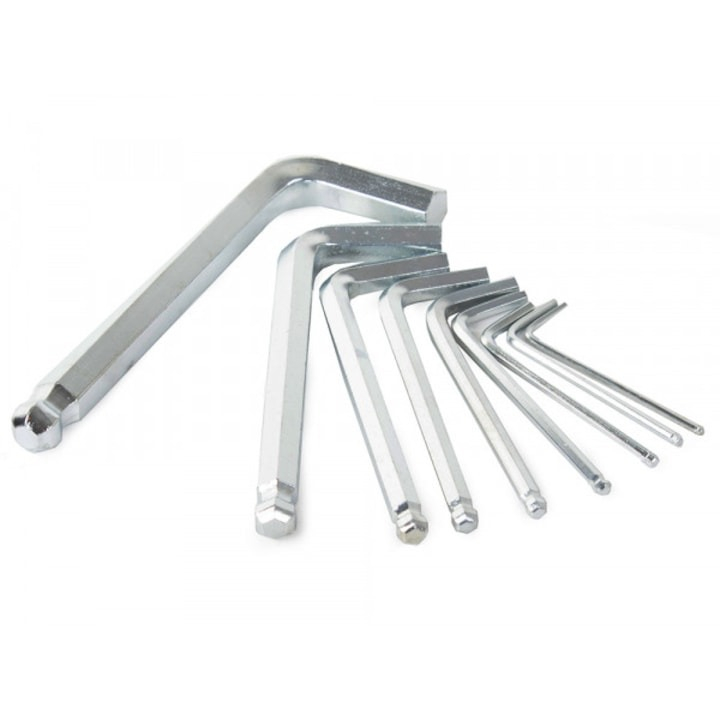 Set 9 imbusi hexagonali chrome vanadium, scurti 13 cm , 1.5-10 mm [3]