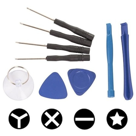 Set 9 instrumente pentru reparatii telefoane cu 4 surubelnite - Negru/Albastru [2]