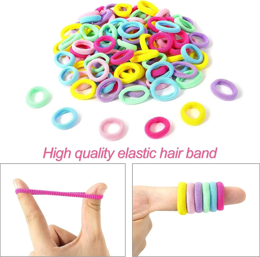 Set accesorii par colorate, 25 elastice 1,5 cm si 16 cleme inimioara 0,8 cm, organizator inclus [2]