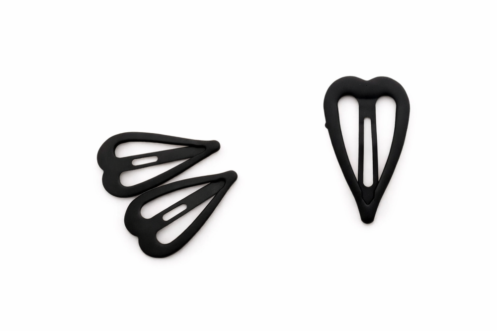 Set accesorii par negre, 30 elastice textile, 3 cleme steluta, 3 cleme inimioara, organizator inclus [2]