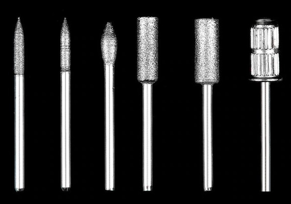 Set accesorii pentru freza electrica de unghii, 12 piese, 6 capete diamantate si 6 benzi abrazive, pentru manichiura si pedichiura [5]