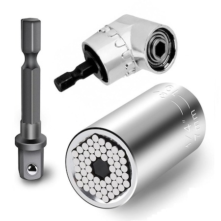 Set adaptor unghiular mandrina bormasina si cheie tubulara universala 7-19 mm [2]