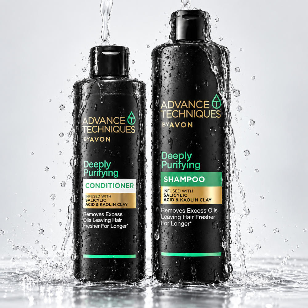 Set Advance Techniques Deeply Purifying, Sampon 400 ml + Balsam 250 ml, Acid Salicilic si Argila Kaolin, Avon [2]