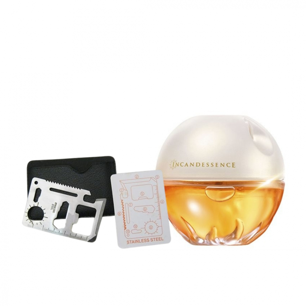 Set apa de parfum Incandessence 50 ml si card multifunctional Dactylion, de supravietuire, otel inoxidabil