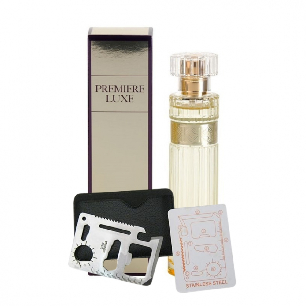 Set apa de parfum Premiere Luxe 50 ml si card multifunctional Dactylion, de supravietuire, otel inoxidabil