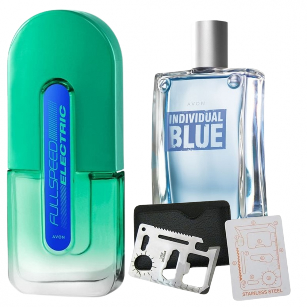 Set apa de toaleta Full Speed Electric 75 ml, apa de toaleta Individual Blue 100 ml, card multifunctional de supravietuire, otel inoxidabil