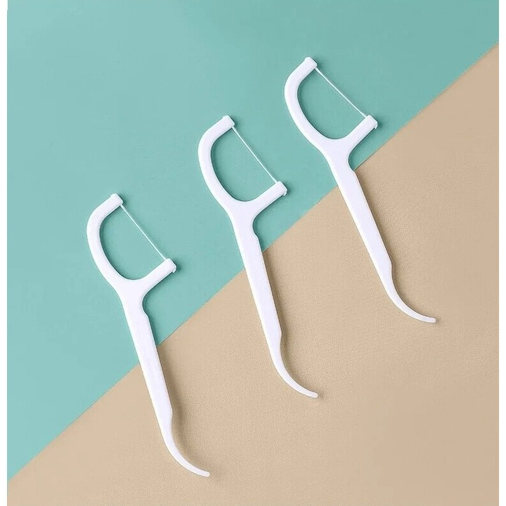Set ata dentara tip scobitoare, 24 bucati, alb [2]