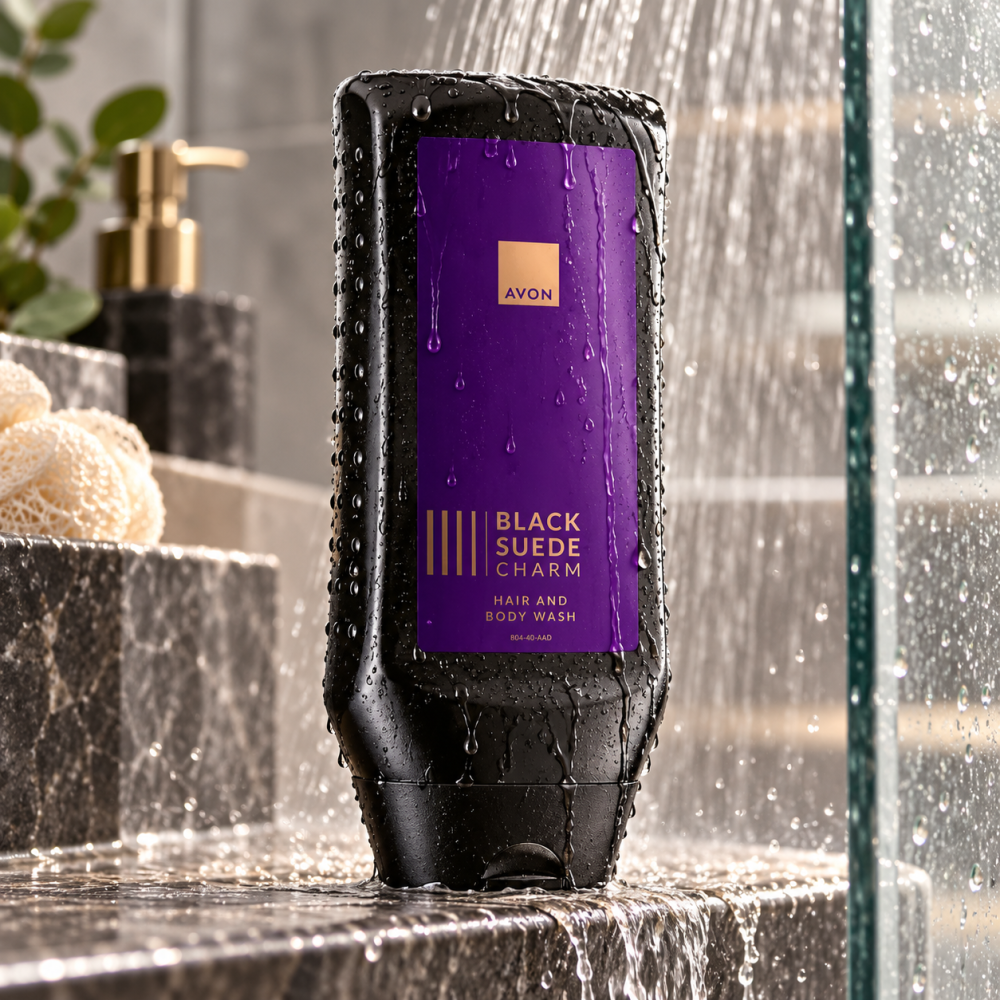 Set Black Suede Charm pentru Barbati, Apa de Toaleta 100 ml + Gel de Dus pentru Corp si Par 250 ml, Avon [5]