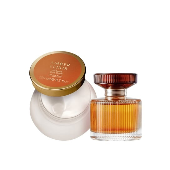Set cadou Amber Elixir – crema de corp 250 ml, apa de parfum 50 ml, aroma orientala vanilata lemnoasa [13]