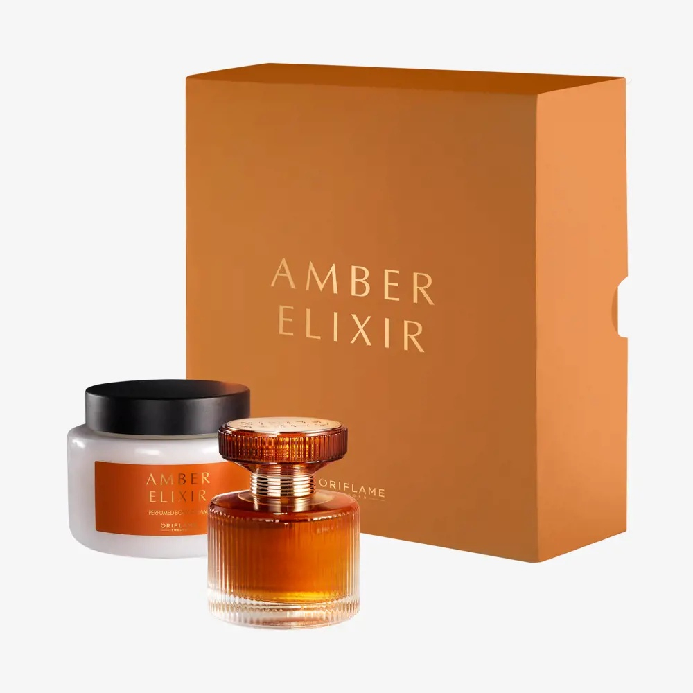 Set cadou Amber Elixir – crema de corp 250 ml, apa de parfum 50 ml, aroma orientala vanilata lemnoasa [8]