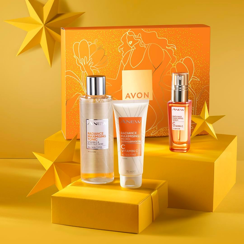 Set Cadou Anew Vitamin C, Ser 30 ml + Tonic 200 ml + Exfoliant Facial 75 ml, Cutie Cadou, Avon [2]