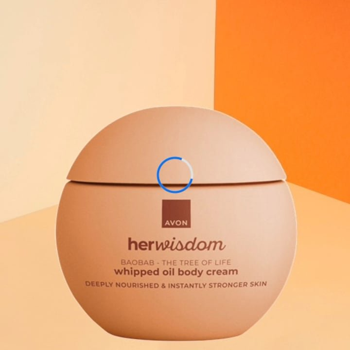 Set cadou crema de corp Avon Her Wisdom Baobab 180 ml, nutritiva, textura aerata, cuier transparent 5.6 x 5.6 cm, autoadeziv, carlig rotativ 180° [3]