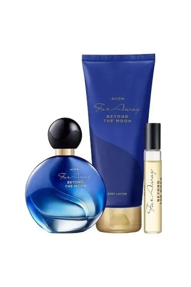 Set cadou Far Away Beyond the Moon – parfum 50 ml + mini parfum 10 ml + loțiune de corp 125 ml + insignă motivațională cadou [2]