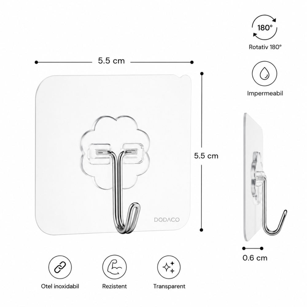 Set cadou spray parfumat portocaliu Avon HerWisdom Baobab pentru corp si par, efect hidratant, cuier transparent 5.6 x 5.6 cm, autoadeziv, carlig inox [3]