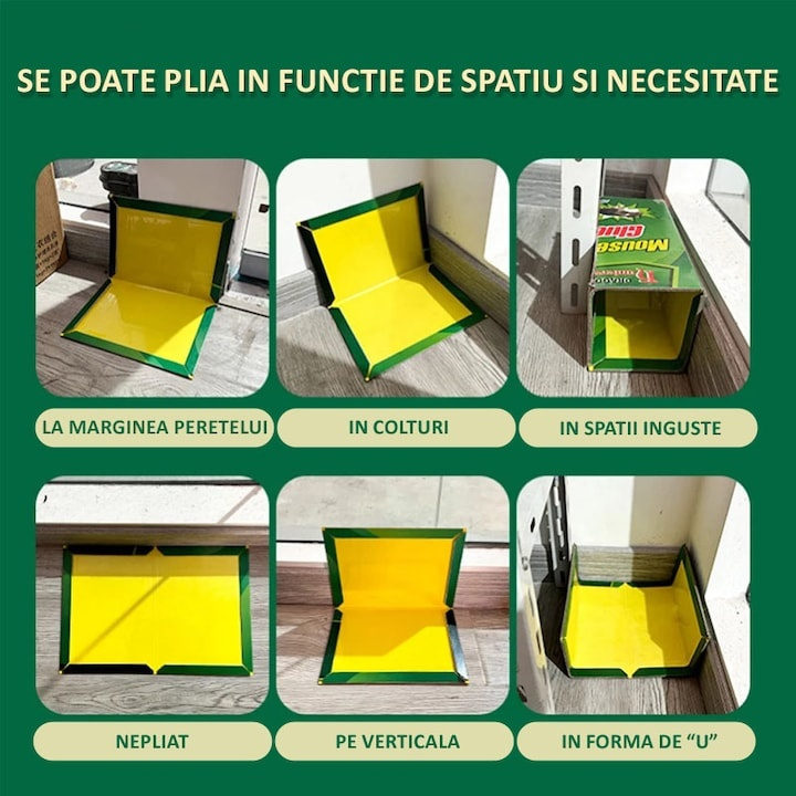 Set capcane cartonate cu lipici pentru soareci si sobolani, reutilizabile, non-toxice, fara miros, eficiente pentru interior si exterior [6]