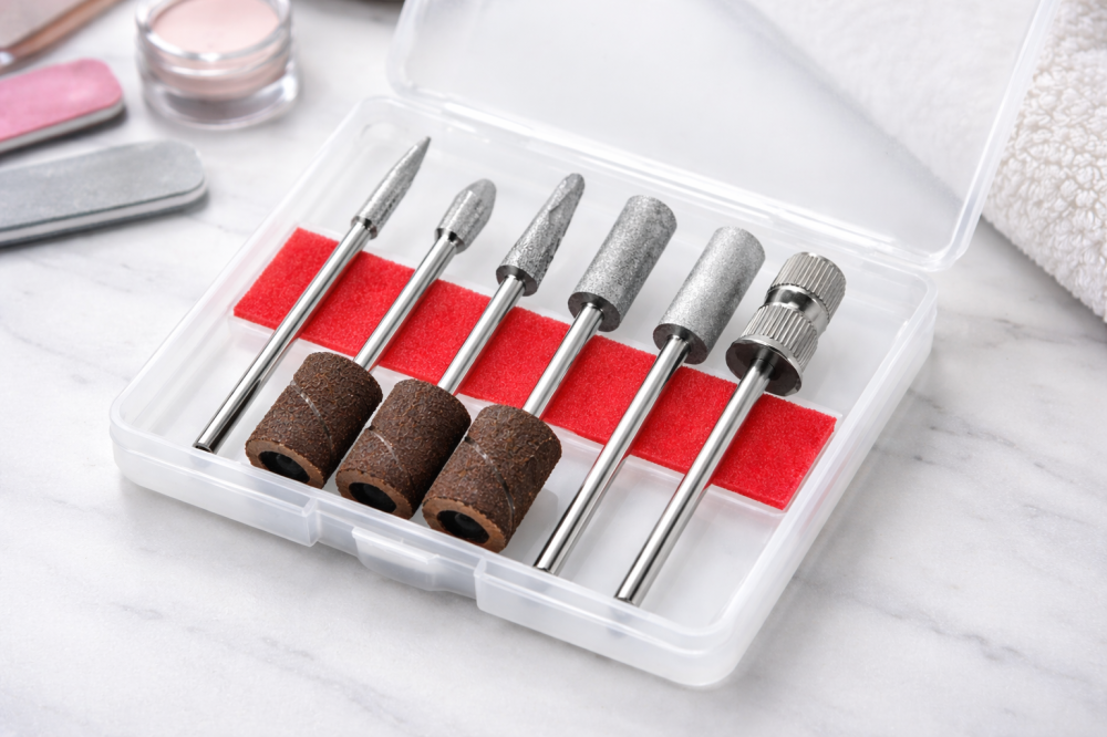 Set capete freza pentru unghii, 6 piese, pentru manichiura si pedichiura, abrazive si diamantate [3]