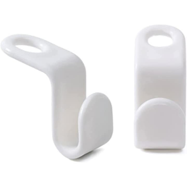 Set carlige pentru umerase, pentru economisirea spatiului in dulap, compatibile cu umerase din lemn, metal si plastic, 6 bucati, alb [2]