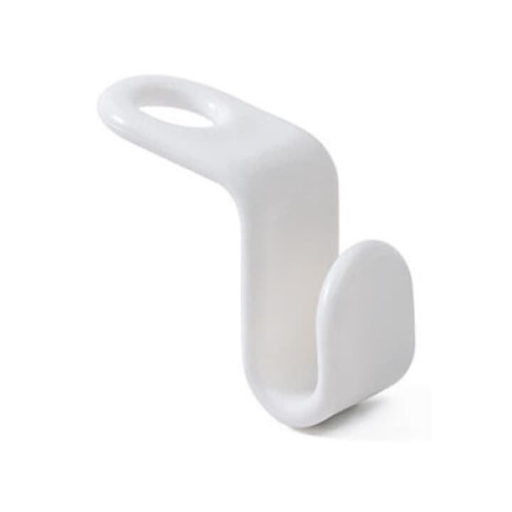 Set carlige pentru umerase, pentru economisirea spatiului in dulap, compatibile cu umerase din lemn, metal si plastic, 6 bucati, alb [10]