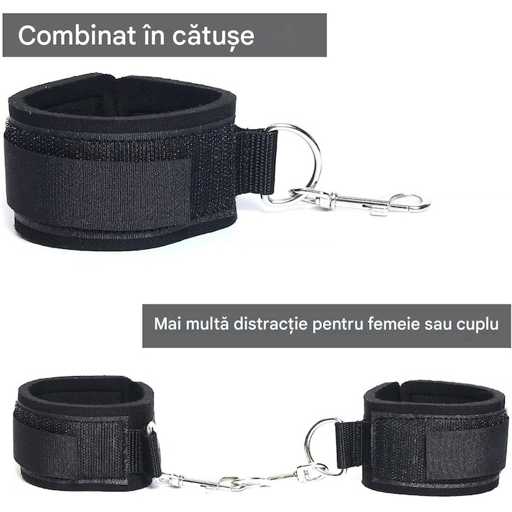 Set catuse accesorii erotice pentru maini si picioare, ajustabile - Negru [4]