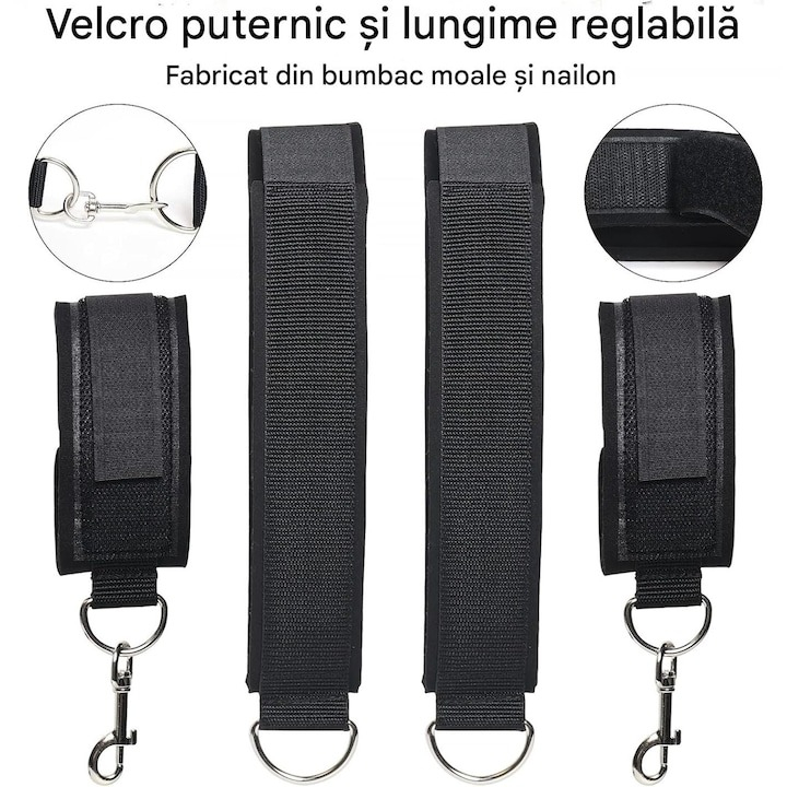 Set catuse accesorii erotice pentru maini si picioare, ajustabile - Negru [6]