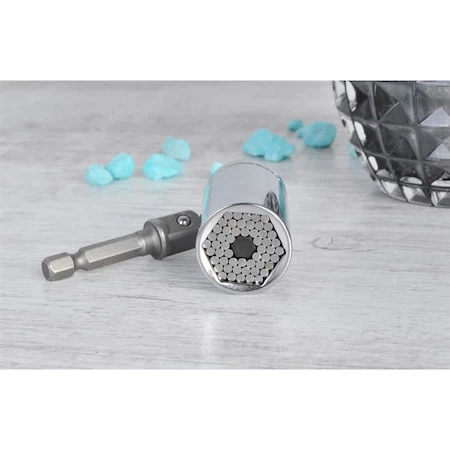 Cheie tubulara universala chrome vanadium 7-19mm cu extensie la surubelnita,burghiu [3]