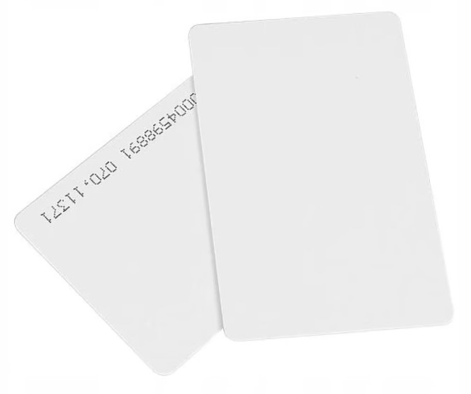 Set cititor carduri RFID 125 kHz negru cu 5 carduri de acces TK4100 albe 86 x 54 x 0,76 mm [6]
