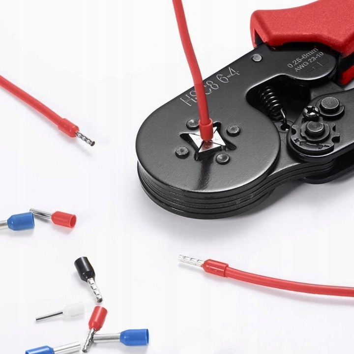 Set cleste de sertizare hexagonala cu 500 terminale tubulare pentru conductori electrici, 0.14–10 mm², lungime 16 cm [12]