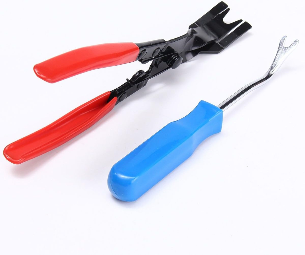 Set cleste profesional pentru demontare clipsuri auto si extractor, pentru tapiterie, ornamente si panouri, manere ergonomice, otel rezistent [10]