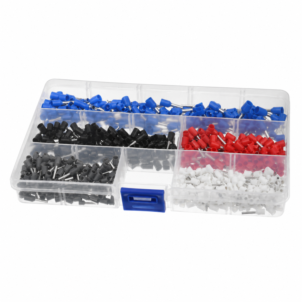 Set cleste sertizare galben-negru 0.25-10 mm² cu trusa 500 pini terminali izolati, ferule multicolore pentru cabluri electrice [2]