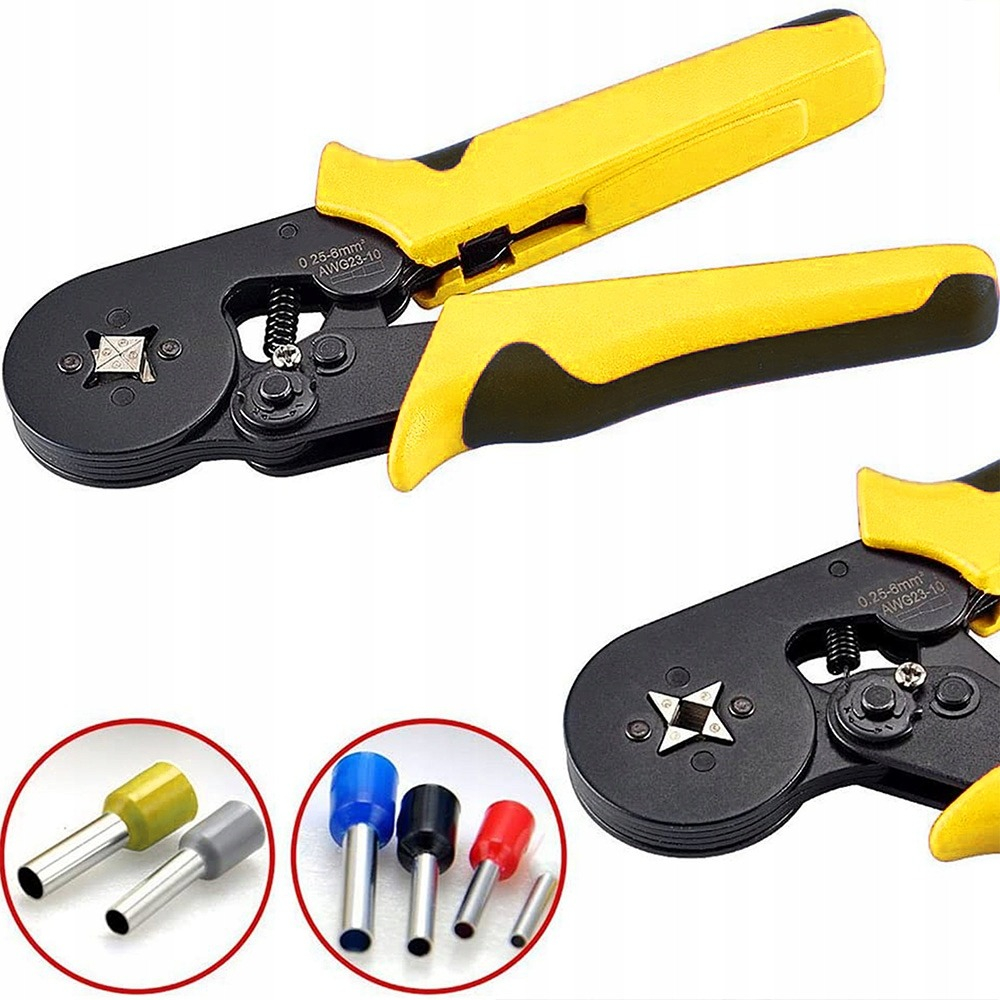Set cleste sertizare si cutie cu 1800 conectori electrici tip tub capat izolati pentru cabluri multifilare AWG 0.5-10 mm² [11]